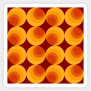 seventies burnt orange pattern Sticker